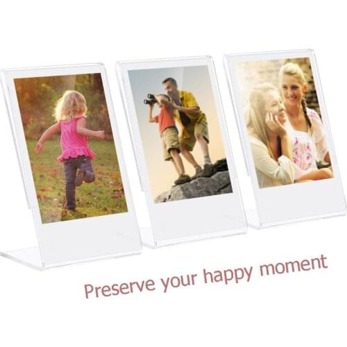 1-6 Pcs 3" L-shape Photo Frame Acrylic Transparent Mini Stand For Fujifilm Instax Mini 8 9 25 50 7s 11 Film Camera Picture