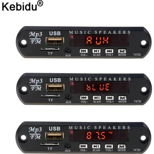 Kebidu Wireless Bluetooth 5V 12V MP3 WMA Decoder Board FM Audio Module USB TF Music Adaptor DIY Speaker with Remote Controller