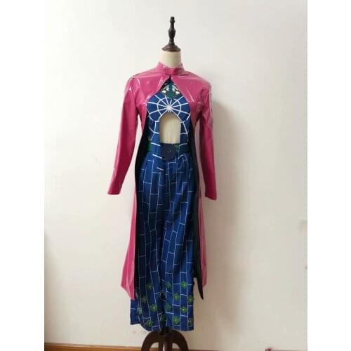 Anime JOJO JoJos Bizarre Adventure Cosplay Costume Jolyne Cujoh Kujo Coat Women Uniform Dress Outfit Custom Made Any Size