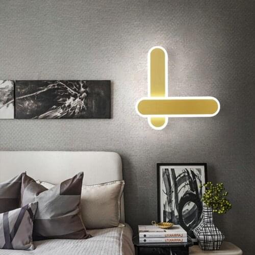 Creative Simple Design White Gold Indoor LED Wall Lamp for Bedroom Living Dining Room Corridor Hotel Coffee Shop Nordic Decor