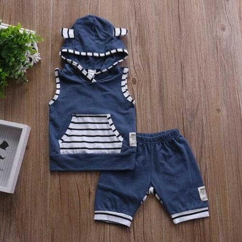 Striped Summer Children Clothing Clothes Sets Toddler Kids Outfits T-shirt Tops+Pants Clothes Set Outfit