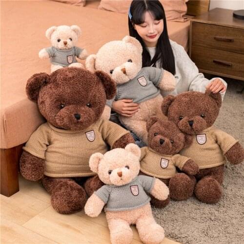 35cm-90cm Lovely Teddy Bear Plush Toys Stuffed Cute with Sweater Doll Girls Valentines Gift Kids Baby Christmas Brinquedos