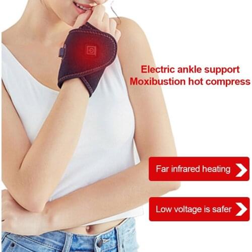 Hand Wrist Heated Wrap Portable Heating Pad USB charging Hand Heated Brace with 3 Temperature Settings for Arthritis Tendinitis