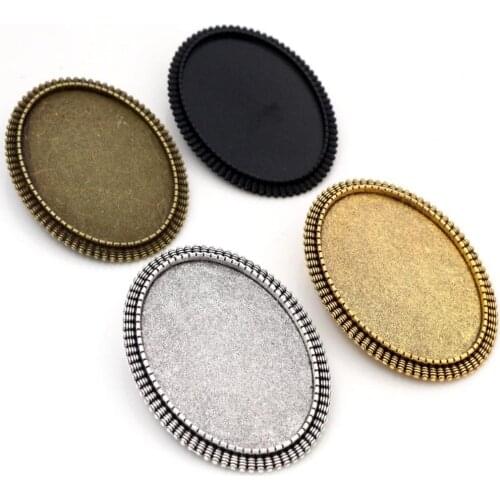 New Fashion 5pcs 30x40mm Inner Size 4 Colors Plated Pin Brooch Fashion Style Base Setting Pendant Tray