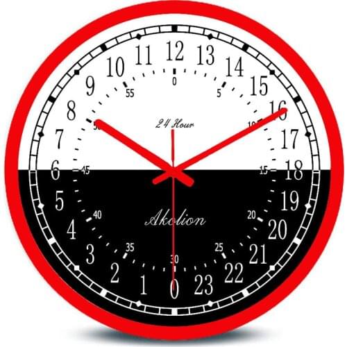 Newest 24 Hour Dial Design 12 Inches Step Colorful Frame Modern Fashion Decorative Round Wall clock
