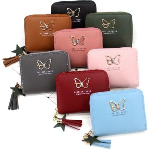 2018 New short Women Wallet Purse Butterfly Hollowed Best Girls Wallets Female Clutch card holder zipper bag Lady Purse Carteira