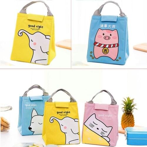 Portable Insulated Box Cartoon Animal Lunch Bag Tote Thermal Picnic Women Bags Supplies Lunchbox Food Insulated Kids Bag Co G5L5