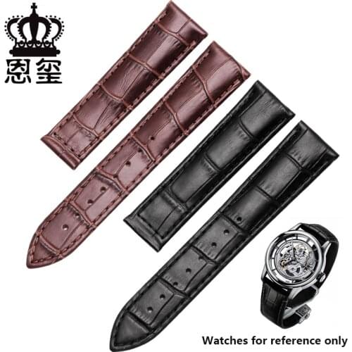 Band width 20mm 21mm Genuine Leather Watch Strap Brown Business type Wristbands Replacement Mens Belt Without Buckle For Oris