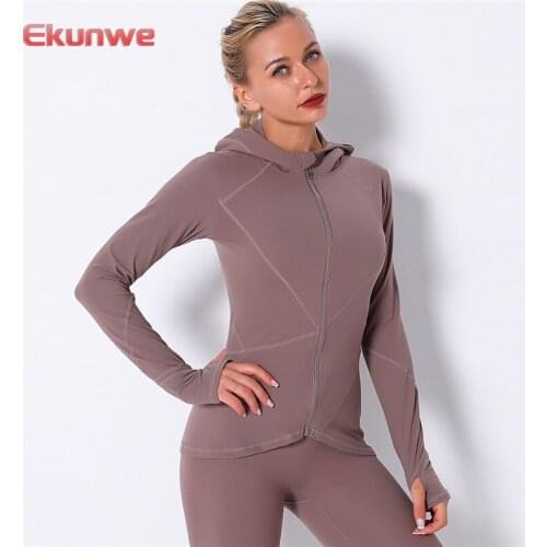 Yoga Shirts With Hooded Fitness Zipper Sports Shirts Long Sleeve Gym Tops Training Yog Tops Sports Wear Breathable Yoga T-Shirts