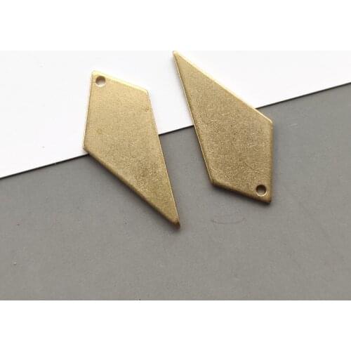 20pcs/Lot Earring Charms Stamping Irregular Quadrilateral Pendant Brass Jewelry Stamping Diy Necklace Bracelet Making Findings