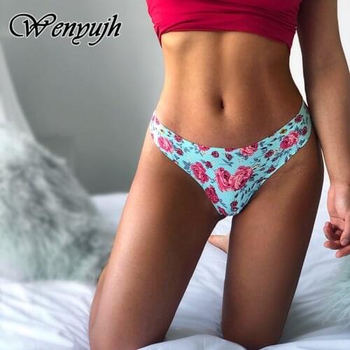 WENYUJH Sexy Lingerie Leopard Flowers Seamless Women G String Sexy Tanga Intimates Underwear Briefs Panties Transparent Thongs