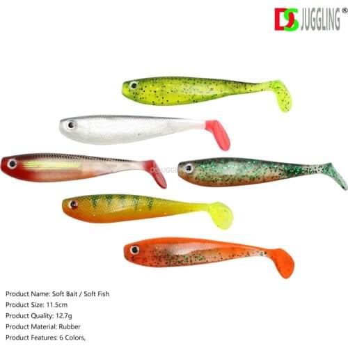 T-tail Single Tail Soft Maggot Sub Bait 11.5cm/12.7g Soft Bait Rainbow Fish Lure Baits (5 pieces/lot)