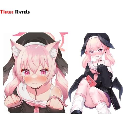 Three Ratels B207 Cute Anime Girl Koharu Blue Archive Car Accessories For Audi A3 Auto Decals Waterproof Vinyl Material