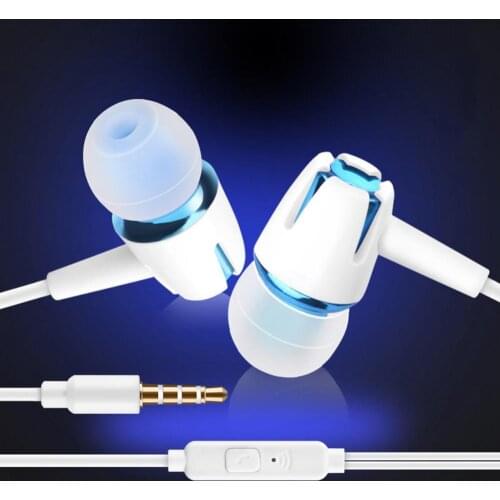 Universal Wired Earphone With Microphone Noise Reduction Stereo In-Ear Electroplating Headset Deep Bass Earbuds HD Sound Quality