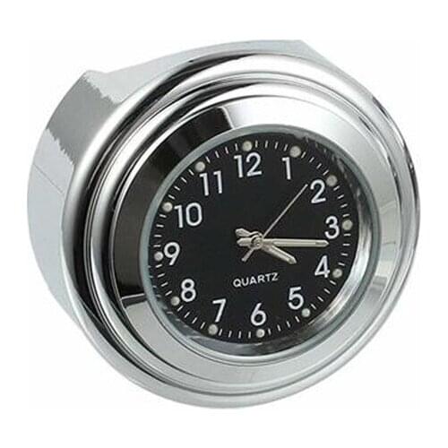 Waterproof Luminous 22/25mm Motorcycle Bike Handlebar Mount Dial Quartz Clock Watch For Harley Honda Yamaha SUZUKI Black Silver