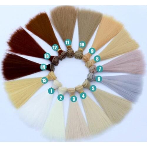 100PCS/LOT Wholesale 15CM Straight Doll Hair DIY BJD Wig Hair For Dolls