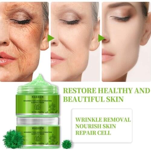 Revitalizing Grass Sleeping Mask Moisturizing Whitening Anti-Aging Revitalizing Cream Sleeping Face Mask Skin Care TSLM1