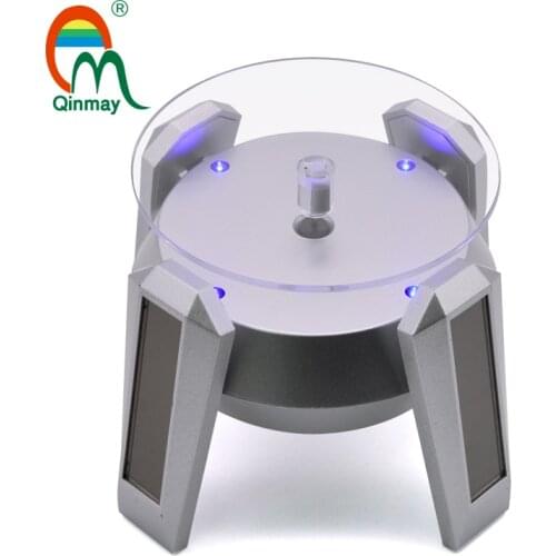 High leg solar LED blue light rotating display table 360 degree rotating electric display disc