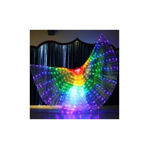 LED Butterfly Wings Women Belly Dance Isis Wings Belly Dance Accessories Wings Costume Adult Egyptian With Sticks Dance Supplies