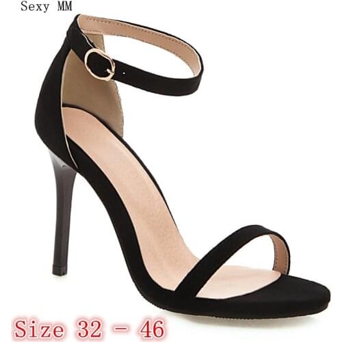 Women Gladiator Sandals High Heels Peep Toe Pumps Summer Shoes Woman High Heel Sandals Plus Size 32 33 - 40 41 42 43 44 45 46