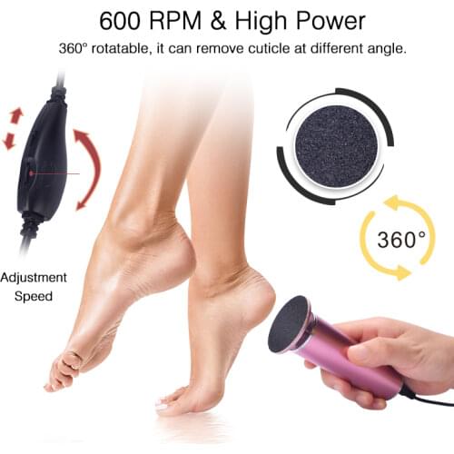 Foot care tool, electric pedicure file, heel removal dead skin deep cleansing care machine and 60 replacement sandpapers