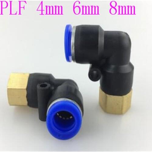 10 pcs PLF pneumatic L 90 Degree Female elbow plastic Push in Fit quick Connector pe pipe fitting