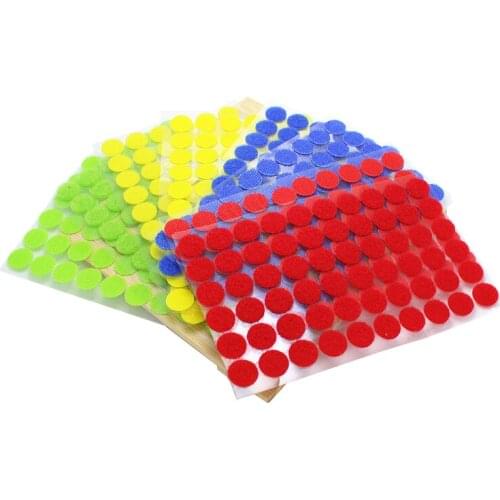 100 Pairs15mm DIY Children Manual Color Magnetic Nylon Coin Sticker Double Sided Holes Hooks Loops Disc Round Pads Dot Fastener