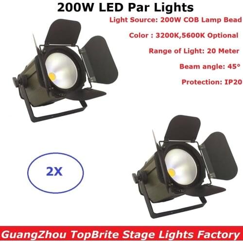 2XLot LED Par Can COB 200W Aluminium Alloy Dj DMX LED Beam Wash Strobe Effect Stage Lighting IP20 For Indoor Party Entertainment