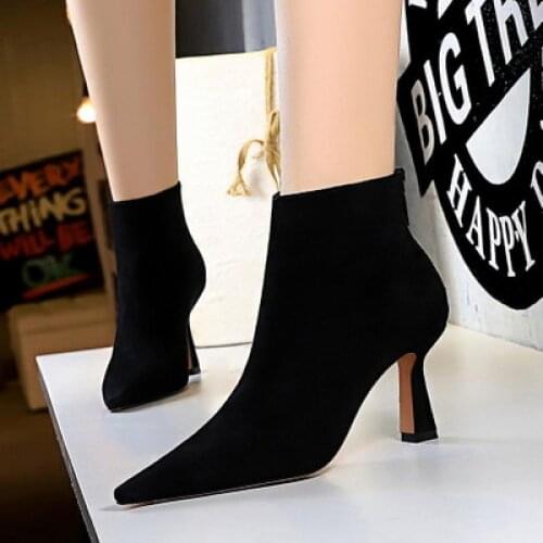 2021 Fashion Winter Womens Ankle Boots Women Zipper Solid Colors Lady Pumps Sexy Female Keep Warm Casual Lady Short Boots