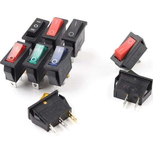 5pcs KCD3 Rocker Switch ON-OFF 2/3 Pin Electrical equipment With Light Power Switch 10A 250V AC 15A 125V AC