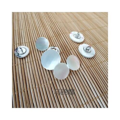 Free shipping 10pcs/lot High-grade natural beige white shell button metal feet cashmere sweater shirt buttons