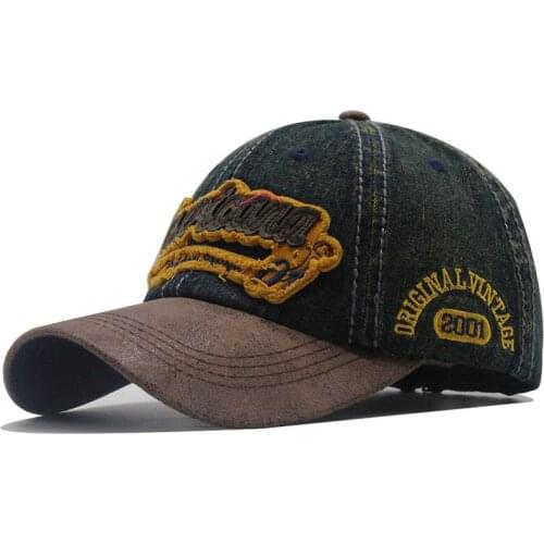 2021 100% Washed Denim Baseball Cap Snapback Hats Summer Autumn Hat For Men Women Caps Casquette Hats Letter Embroidery Gorras