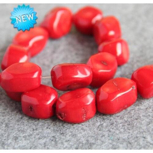 New For Necklace&Bracelet 12-20mm Natural Irregular Red Coral Beads Loose DIY Beads Stone 15inch Fashion Jewelry Making Design