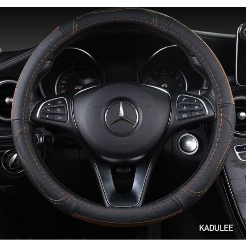 KADULEE Microfiber Leather Car Steering Wheel Cover For GMC Sierra Yukon Terrain Acadia Savana Envoy Canyon 1500