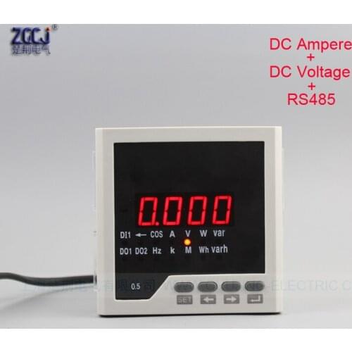 DC220V,5A or DC600V ,5A Digital DC ampere and voltage combination panel meter DC24V supply DC panel meter with RS485 interface