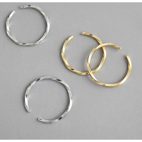 Wild S925 Silver Color Ring Opening Twisted Vine Ring Fashionable Ladies Student Silver Color Jewelry Accessories Gift For Women