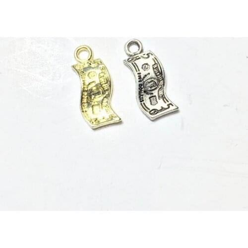 Eruifa 20pcs 8*15mm Tiny Coin Zinc alloy charms Wholesales necklace,earring bracelet jewelry DIY handmade 2 colors