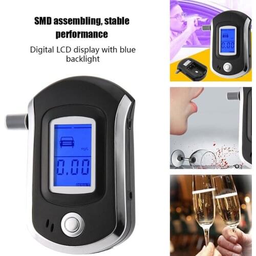 Hot Sale Professional Digital Breath Alcohol Tester Breath Analyzer with LCD Dispaly with 5 Mouthpieces Drop Shipping