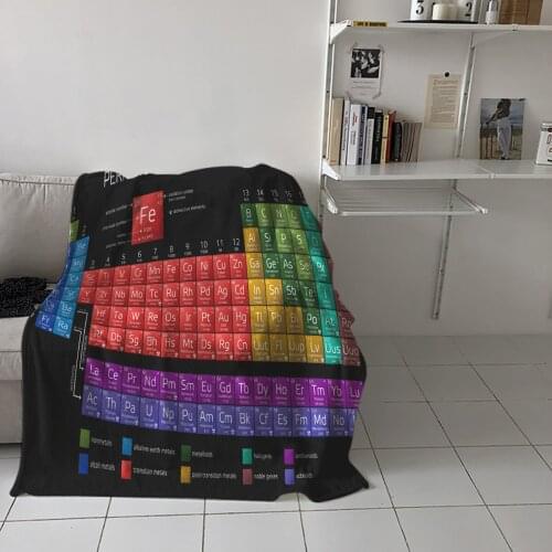 Chemistry Throw Blanket Periodic Table Of Elements soft Warm Microfiber Blanket Flannel Blanket in Stock