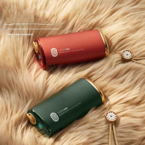 Pocket Hand Warmer Heater Poverbank 10000mAh Powerbank Portable Charger for Samsung iPhone 12 11 X Xiaomi Power bank with Rope