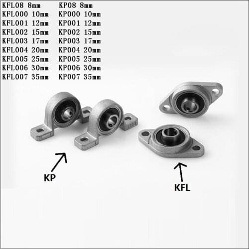 KFL08-KFL007 / KP08-KP007 8-35mm Bearing Shaft Support Spherical Roller Zinc Alloy Mounted Bearings Pillow Block Housing