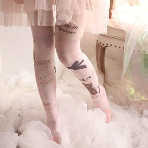Velvet Pantyhose Japanese Lolita A vast Retro Butterfly-knotted Cat printing Pantyhose velvet stockings XWZ-L023