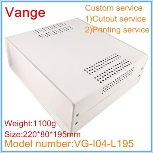 1pcs/lot powder metal box enclosure 220*80*195mm four color iron enclosure diy with ABS plastic panels for professional project