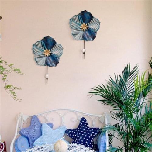 Creative Painting Metal Flowers Decorative Modern Wall Curtain Hooks Pastoral Hanging Clothes And Coat Hook