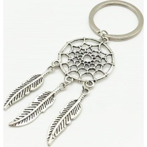 Creative Dream Catcher and Leaf Keychain Handmade Key Personality Leaf Dreamcatcher Keychain Car Keychain Gift