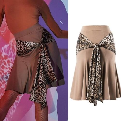 Women Latin Dance Skirts Sexy Leopard Skirts Adult Latin Performance Clothes Ballroom Dance Competition Dress Clothes SL4405