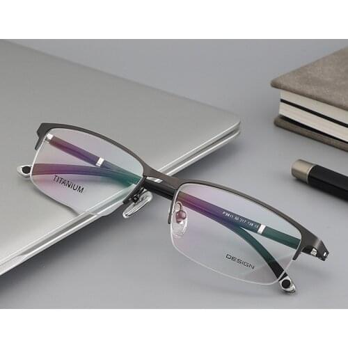 Logorela 9811 Titanium Glasses Frame Men New Prescription Eyeglasses Vintage Square Spectacles Myopia Optical Frames Eyewear