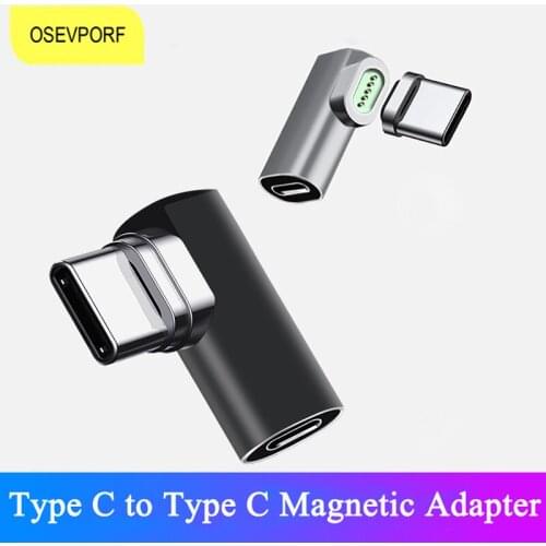 86W Magnetic USB Type C Adapter L Type Magnet USB C Connector for Macbook Pro Fast Charging Elbow USB-C Adapter for Samsung S20