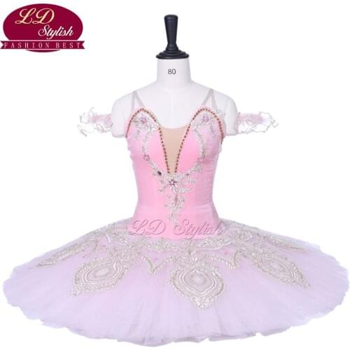New Arrival Pink Professional Ballet Tutu Costumes The Fairy Performance Ballet Apperal Women Stage Wear Girls Ballet Dress