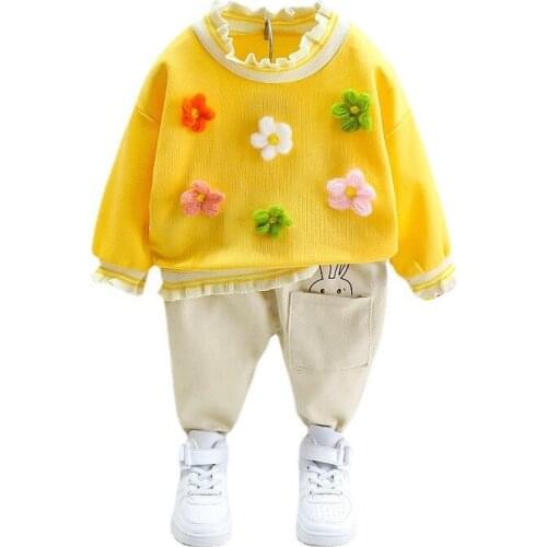 New Spring Autumn Baby Girls Clothes Suit Fashion Cotton Children T-Shirt Pants 2Pcs/Sets Toddler Casual Costume Kids Tracksuits